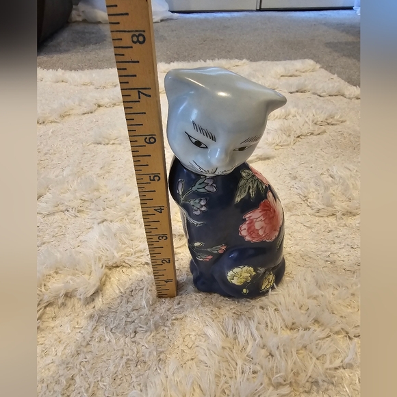 Unique Vintage Porcelain Painted Chinese Cat Figure Statue Art Deco - Picture 4 of 6